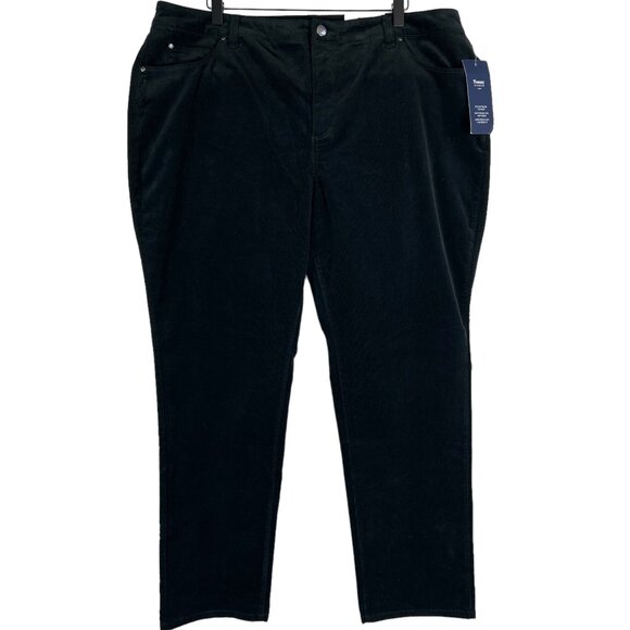 Charter Club Lexington Straight Leg Cords in Deep Black Tummy Slimming Sz 18 - Picture 1 of 12